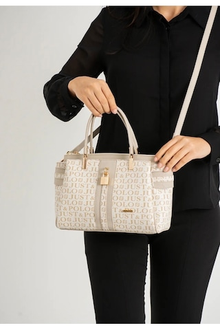 Just Polo Kadın Krem Monogram El Ve Omuz Çantası Yeni Sezon 2201mh