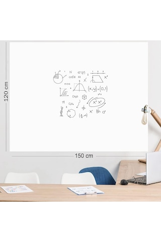 Kağıt Tahta 120x150 Cm Beyaz,1 Alana 1 Hediye, Akıllı Kağıt, Yazı Tahtası Genel