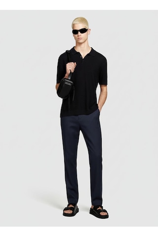 Sisley %100 Keten Slim Comfort Fit Pantolon Erkek Lacivert Pantolon - 324p4aghsf049