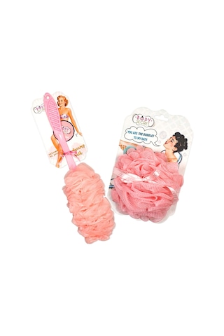 Bodysecret Saplı Banyo Lifi + Top Banyo Lifi Pembe