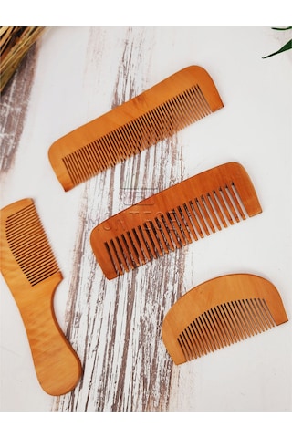 Doğal Ağaç Ahşap Tarak Seti 4'lü Set