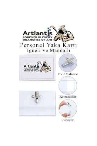 Personel Şeffaf Yaka Kartı İğneli Ve Mandallı 1 Adet Pvc Yaka Kartlığı Kimlik Korumalı Büro Ofis Okul