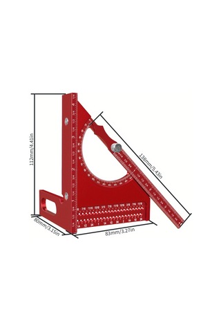 Yifomall Alüminyum Ahşapçı Açı Çizici 3d Ayarlanabilir 0-180 Derece Hızlı İşaretleme Metrik Mavi