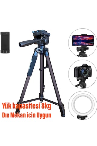 Tripod 170cm Profesyonel 3 Ayak Video Çekim Tripod Uzun Boy Sabit