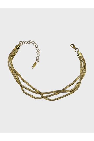 Arnes Jewelry Çelik İtalyan Ezmesi Halhal Ar586nes Gold