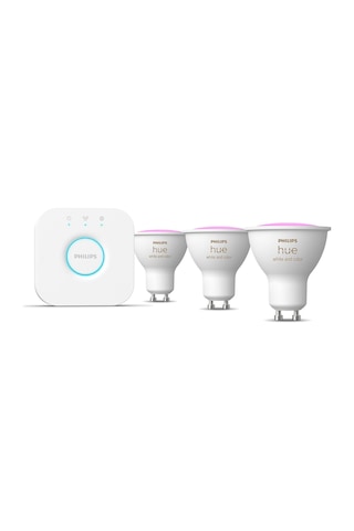 Philips Huewca 4.2w Gu10 Renkli Spot Akıllı Ampul 3'lü Başlangıç Çok Renkli