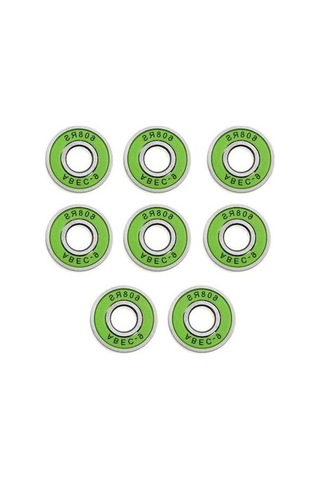 Pazly Lot 8 Sürtünmesiz Abec 9 Yeşil Kaykay Paten Rulmanları Yeşil