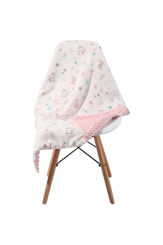 Maiyame Yumuşak Pamuk Bebek Battaniyesi 110x158cm - Noktalı Desenli, Neşeli Tavşan Deseni - Taze Hava Geçirgen, Yıldızlı Uyku İçin - Beşik, Arabacık Ve Seyahat Uygun Çok Renkli