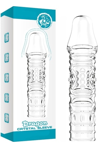 Truva Shop Criystal Sleeve Dragon Delay Sleeve Süper Kalite Silikon Penis Kılıfı Dildo