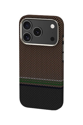 Apple Uyumlu iPhone 17 Pro Kılıf M-safe Özellikli Karbon Fiber Benks Prestige Armorpro Kevlar Kapak Gold