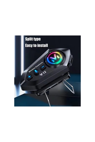 Hubrendy Kargo Y12 Motor Kask Kulaklık Rgb Modlu Radyolu Motosiklet Kulaklık 5.3 Bluetooth Intercom