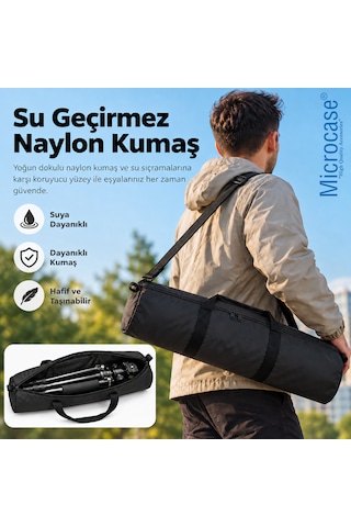 Microcase El Ve Omuz Askılı Cepli Su Geçirmez Tripod Stand Vb Çeşitli Ekipmanlar İçin Taşıma Çantası 120x22cm Al7022