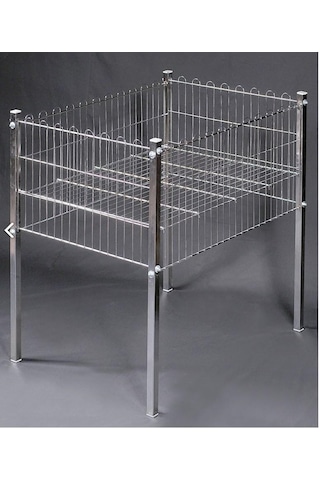 60x80 Cm Krom Profil Ayaklı Havuz Sepet - Market, Mağaza, Teşhir, Vitrin, Promosyon Havuz Sepeti Gri 60x80 Cm Krom Profil Ayaklı Havuz Sepet - Market, Mağaza, Teşhir, Vitrin, Promosyon Havuz Sepeti Gri