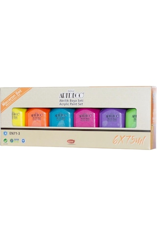 Akrilik Boya Seti 6x75 Ml Makaron 1 Paket Artdeco Akrilik Boya 6 Renk 75 Ml Makaron Renkler Yumuşak Pastel Renk Diğer