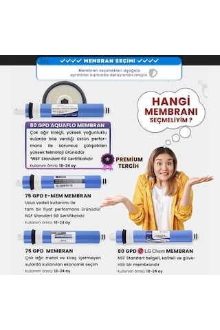 Mil Su Açık Kasa Su Arıtma Cihazı 8'Li Filtresi Membran Seçeneği Set