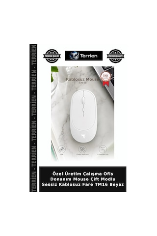 Özel Üretim Çalışma Ofis Donanım Mouse Çift Modlu Sessiz Kablosuz Fare Tm16 Beyaz