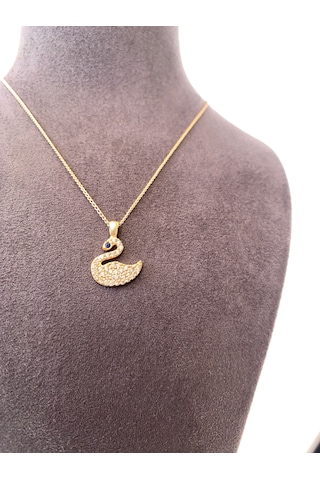 Kuğu Kolye Minimalist Kristal Taşlı Gümüş Renk Çelik Kolye Altın Kuğu Kolye Minimalist Kristal Taşlı Gümüş Renk Çelik Kolye Altın