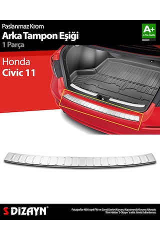 S-dizayn Honda Civic 11 Krom Arka Tampon Eşiği 2021 Üzeri
