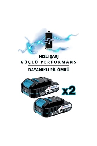 Mur-Cell MUR-PL10W-21V 2.0AH Profesyonel Çift Batarya Şarjlı Alçıpan Vidalama Mavi