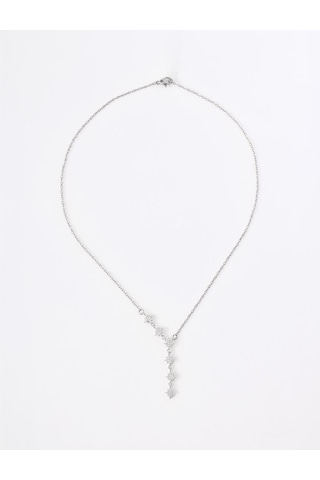 Jimmy Key Jimmy Key Gümüş Rengi Yıldız Detaylı Zarif Y Kolye 6sw428828161
