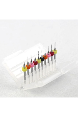 Dremel İçin 0.15-1.05mm Pcb Tungsten Karbür 10 Lu Mikro Matkap Ucu Set