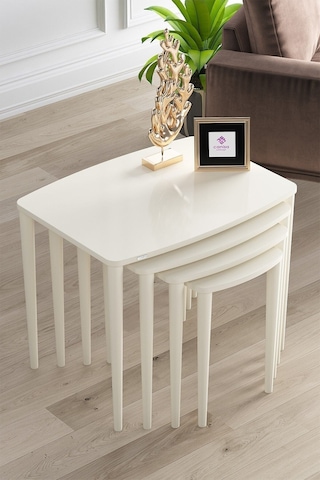 Canisa Concept Anka Serisi Mdf 4'lü Zigon Sehpa Takımı Bej