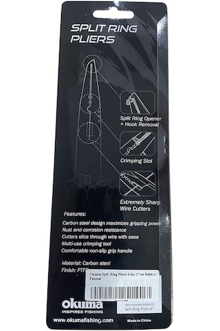 Okuma Split Ring Pliers 6 İnç 17cm Balıkçı Pensesi