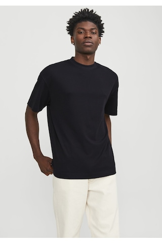 Jack & Jones Erkek Loose Fit Kisa Kollu Tisört - Urban 12254412 Black Siyah