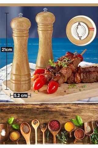 Ahşap Baharat Tuz Öğütücü Değirmen Tuzluk Baharatlık 1 Adet