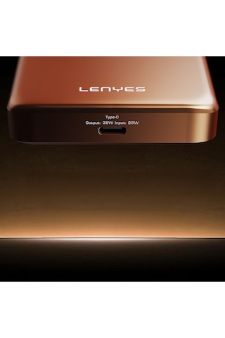 Lenyes Pw1018d 35w Dijital Led Göstergeli Qi2 Teknolojili Wireless Powerbank 25w 10000mah Turuncu