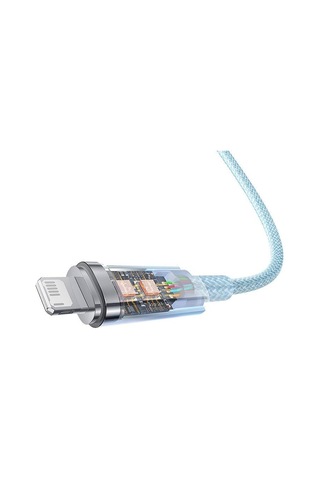 Explorer Serisi Hızlı Şarj Kablosu Akıllı Sıcaklık Kontrolü Usb To İp 2.4a, 2m, Mavi