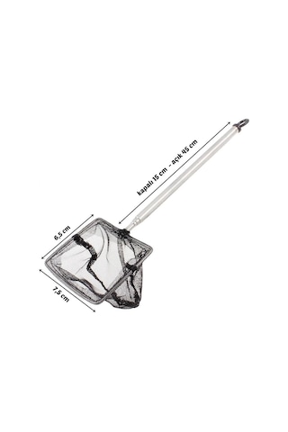 Dikdörtgen Teleskop Akvaryum Balık Kepçesi 6.5 x 7.5 CM - 15-45 CM Sap