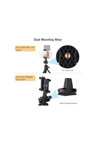 Yunboo Andoer Ad-04 Çift Telefonlu Profesyonel Vlog Tutucu - 360 Dönebilir, 4 Aksesuar Yuvası