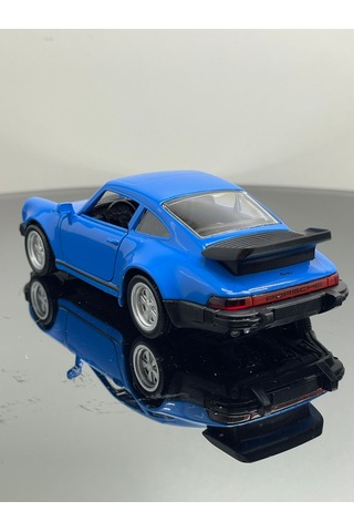 Porsche 911 Turbo 3.3 1:32 Ölçek Metal Çek Bırak Model Araba 12 Cm - Mavi
