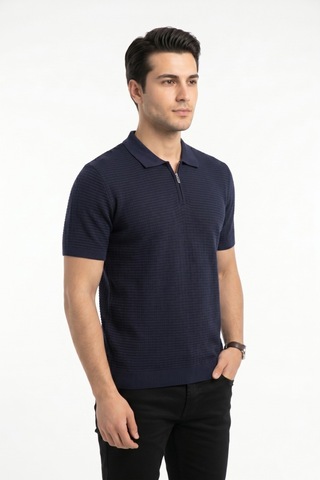 Baglan Erkek Spor Polo Yaka Triko Tişört Bgl-st05371 Lacivert
