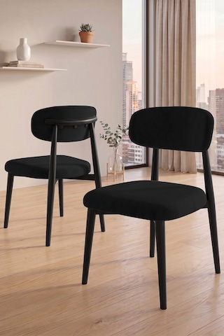 Runes Serisi Mdf Sabit 80x130 Siyah Mermer Desen Mutfak Masası Takımı 6 Sandalye Siyah Mermer - Siyah