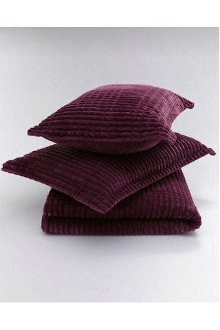 Merinos Modern Line 3 Parça Çift Kişilik Battaniye Seti Kutulu 220x240 Cherry Vişne