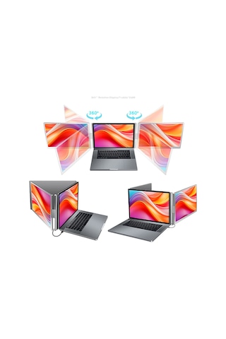 Ultrax 14" İkili Taşınabilir Monitör Çoklu Ekran 1200p Notebook Monitör