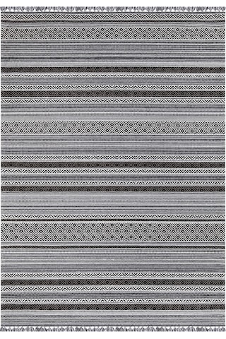 Siyah Renkli Kaymaz Tabanlı Yıkanabilir Makine Dokuma Kilim-326