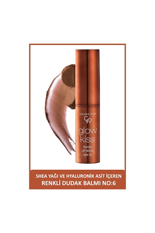 Golden Rose Glow Kiss Tinted Shea Yağı Hyaluronik Asit Ve Vitamin E İçeren Renkli Dudak Balmı 06 Choco Cake