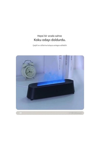 Arbix A3 Alev Aroma Ultrasonik Aromaterapi Hava Nemlendirici Siyah