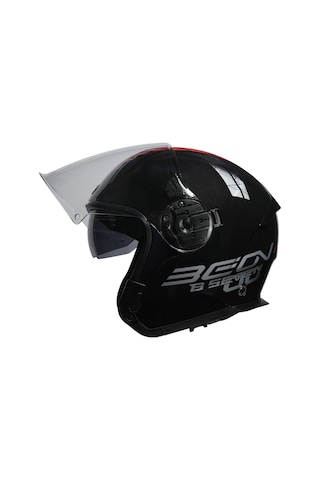 Beon B-203 FY01 Çenesiz Vizörlü Yazlık Kask Siyah Kırmızı