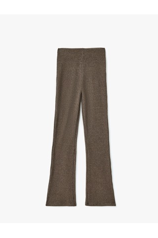 Koton Normal Bel İspanyol Paça Fitilli Tayt Pantolon Kahverengi 5sal40124ık Kahve