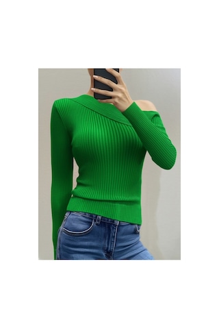Flex Fashıon Yeni Sezon Omuz Detaylı Trend Triko Badi Yeşil - 738278902 Yeşil - 738278902 Yeşil