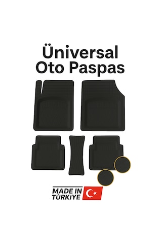 Universal Kesim 3d Havuzlu Oto Paspas Takımı 5 Parça Pu+pvc - Kokusuz Ve Yıkanabilir Siyah