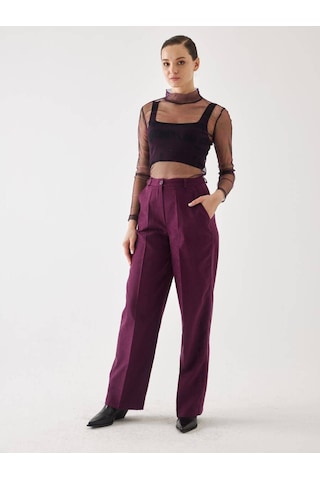 Süet Bordo Bol Paça Pantolon 001