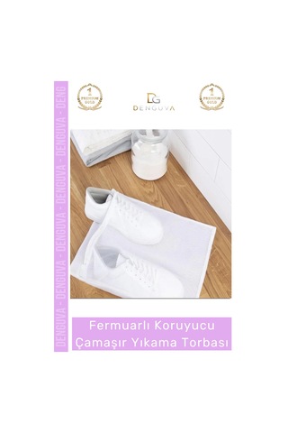 Özel Üretim Premium Koruyucu Fermuarlı Leke Çıkartıcı Ayakkabı Çamaşır Yıkama Torbası Filesi - 2 Ade Çok Renkli