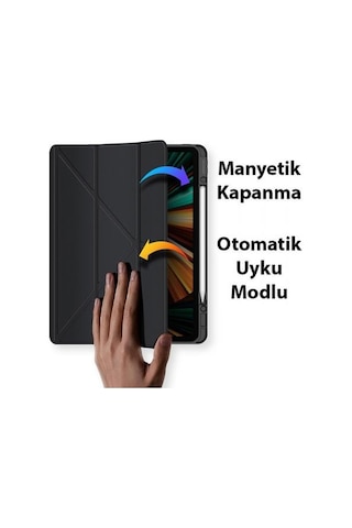 Coofbe Kalem Yerli Standlı Şeffaf Arka Kapak Apple Uyumlu iPad Pro 11 Kılıf Tablet Kılıfı Manyetik 2022-2021-2020-2018
