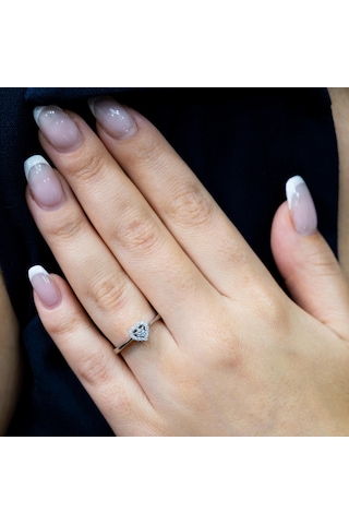 Keops Pırlanta 0.15 Karat Kalp Tektaş Yüzük