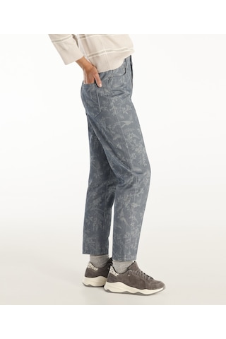 Yargıcı Normal Bel Düz Kalıp Denim Pantolon Mavi Desenli Mavi